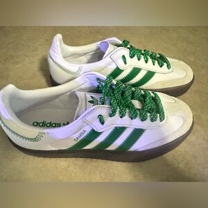 Adidas Samba Green and White